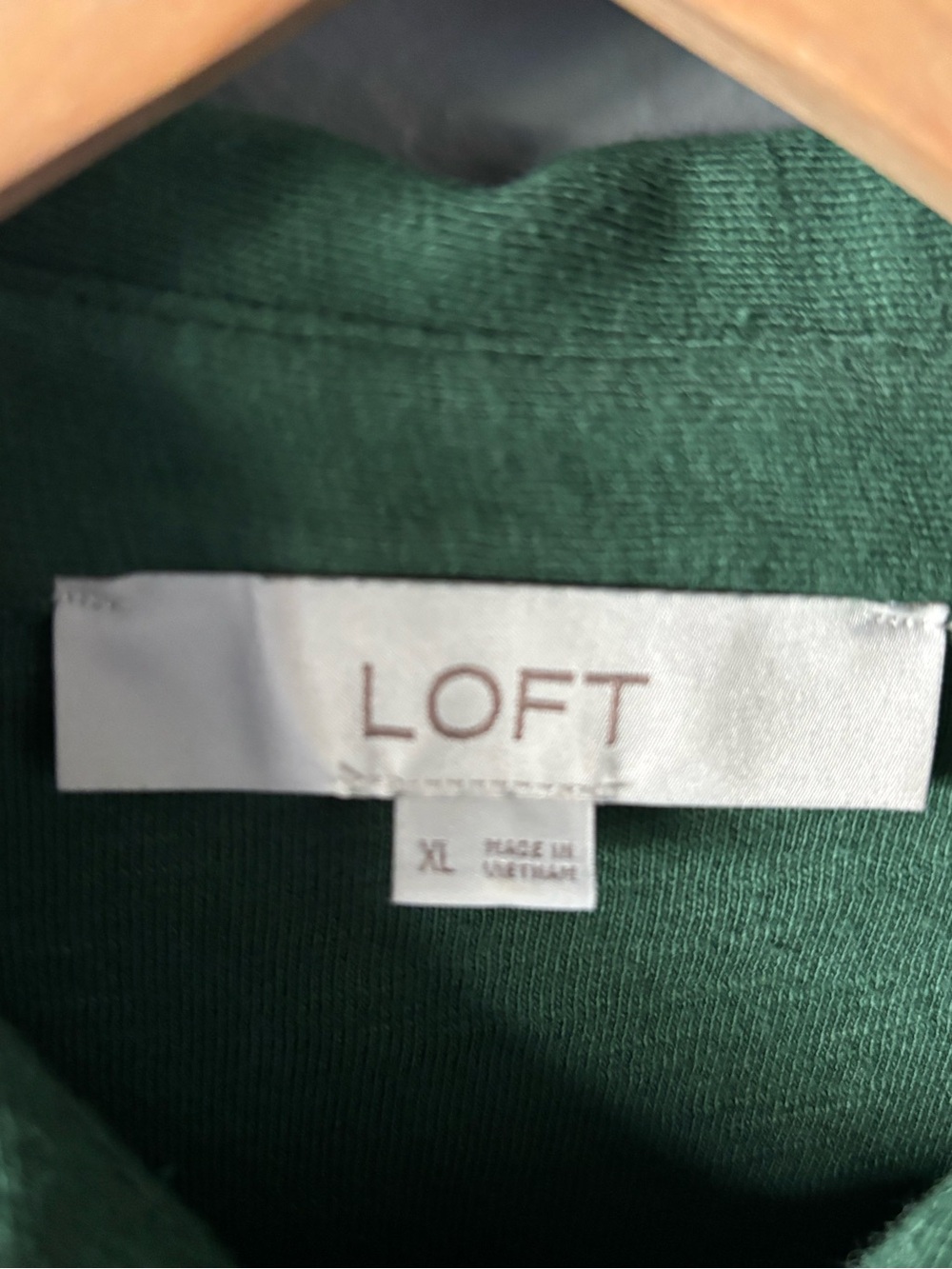 LOFT Green Tie Waist Shirt Dress XL Cotton Long Sleeve - Picture 11 of 14
